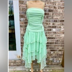 Vintage 90s Mint Green Tinkerbell Fairycore Prom Dress